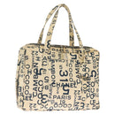 CHANEL Bysy line Tote Bag Canvas White CC Auth 141391-1