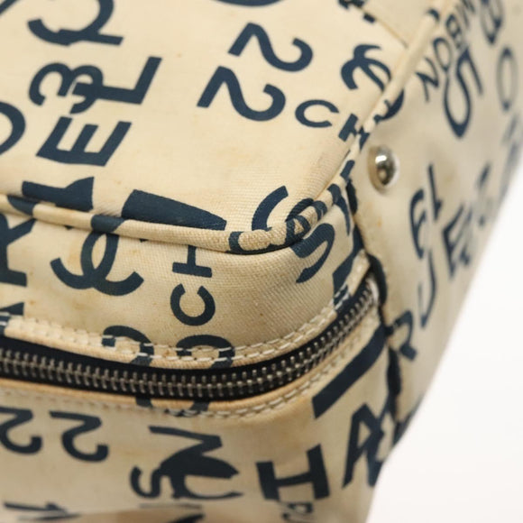 CHANEL Bysy lijn Shopper Canvas Wit CC Auth 141391