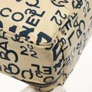 CHANEL Bysy line Tote Bag Canvas White CC Auth 141391-15
