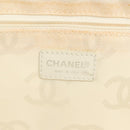 CHANEL Bysy line Tote Bag Canvas White CC Auth 141391-19