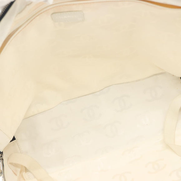 CHANEL Bysy lijn Shopper Canvas Wit CC Auth 141391