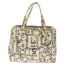 CHANEL Bysy lijn Shopper Canvas Wit CC Auth 141391-13