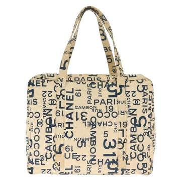 CHANEL Bysy line Tote Bag Canvas White CC Auth 141391 - 0