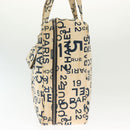 CHANEL Bysy line Tote Bag Canvas White CC Auth 141391-3