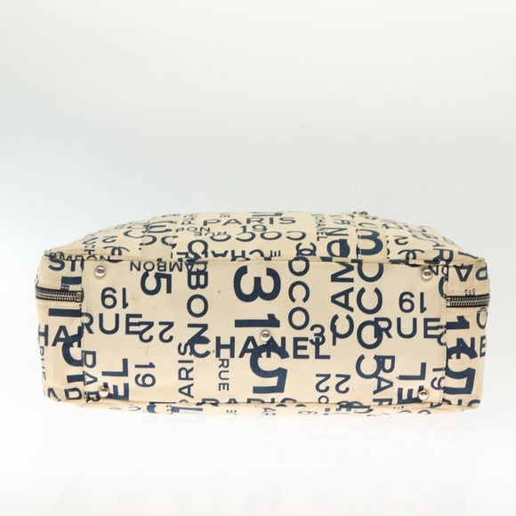CHANEL Bysy lijn Shopper Canvas Wit CC Auth 141391