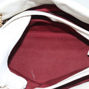 CHANEL Matelasse Chain Shoulder Bag Leather White Gold CC Auth 141392-25