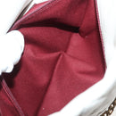 CHANEL Matelasse Chain Shoulder Bag Leather White Gold CC Auth 141392-26