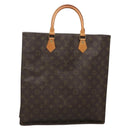 LOUIS VUITTON Monogram Sac Plat Hand Bag M51140 LV Auth 141393-1