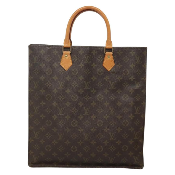 LOUIS VUITTON Monogram Sac Plat Hand Bag M51140 LV Auth 141393