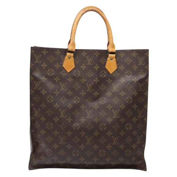 LOUIS VUITTON Monogram Sac Plat Hand Bag M51140 LV Auth 141396
