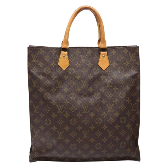 LOUIS VUITTON Monogram Sac Plat Hand Bag M51140 LV Auth 141396