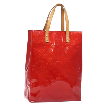 LOUIS VUITTON Monogram Vernis Reade MM Hand Bag Red Rouge M91086 LV Auth 141401