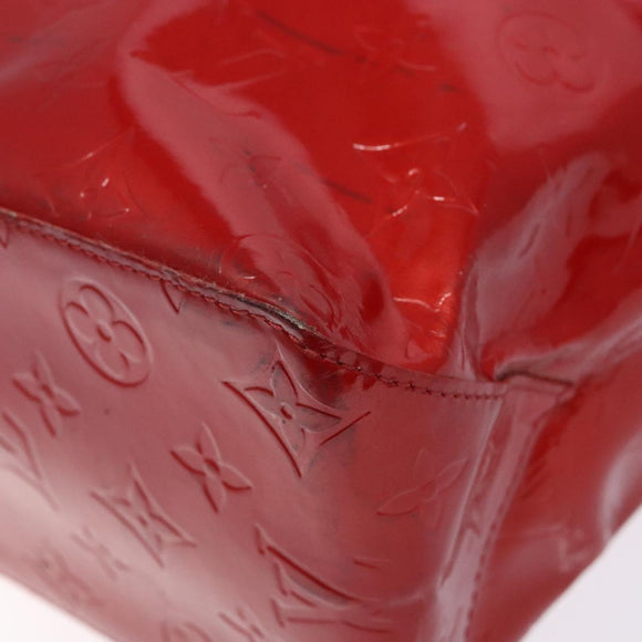 LOUIS VUITTON Monogram Vernis Reade MM Hand Bag Red Rouge M91086 LV Auth 141401