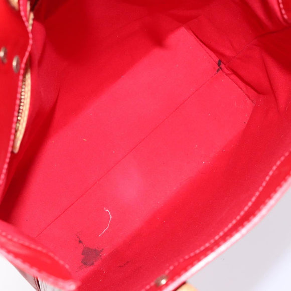 LOUIS VUITTON Monogram Vernis Reade MM Hand Bag Red Rouge M91086 LV Auth 141401