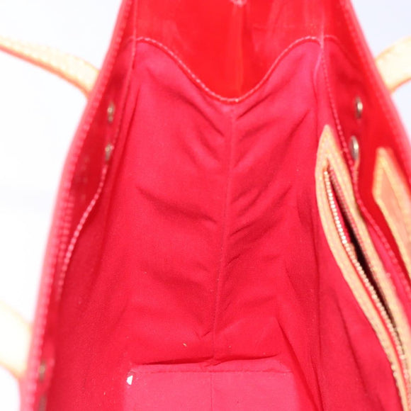 LOUIS VUITTON Monogram Vernis Reade MM Hand Bag Red Rouge M91086 LV Auth 141401