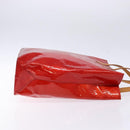 LOUIS VUITTON Monogram Vernis Reade MM Hand Bag Red Rouge M91086 LV Auth 141401-3