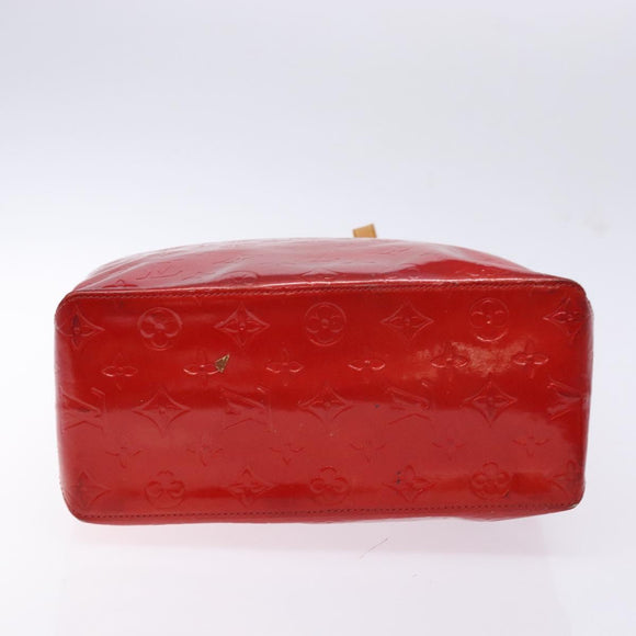 LOUIS VUITTON Monogram Vernis Reade MM Hand Bag Red Rouge M91086 LV Auth 141401