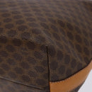 CELINE Macadam Canvas Shoulder Bag PVC Leather Brown Gold Auth 141402-10