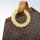 CELINE Macadam Canvas Shoulder Bag PVC Leather Brown Gold Auth 141402-15