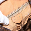 CELINE Macadam Canvas Shoulder Bag PVC Leather Brown Gold Auth 141402-16