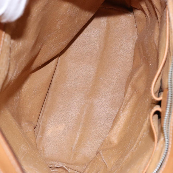 CELINE Macadam Canvas Shoulder Bag PVC Leather Brown Gold Auth 141402