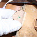 CELINE Macadam Canvas Shoulder Bag PVC Leather Brown Gold Auth 141402-22