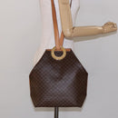 CELINE Macadam Canvas Shoulder Bag PVC Leather Brown Gold Auth 141402-23