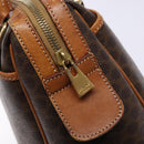 CELINE Macadam Canvas Hand Bag PVC Leather Brown Gold Auth 141403-18