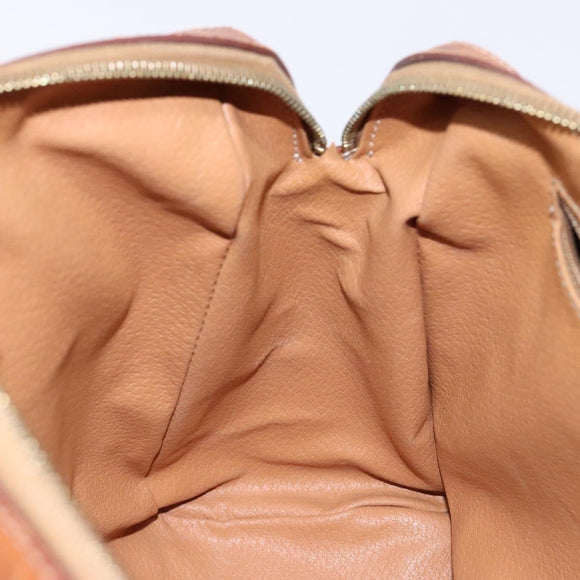 CELINE Macadam Canvas Hand Bag PVC Leather Brown Gold Auth 141403