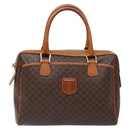 CELINE Macadam Canvas Hand Bag PVC Leather Brown Gold Auth 141403-13