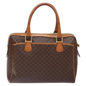 CELINE Macadam Canvas Hand Bag PVC Leather Brown Gold Auth 141403 - 0