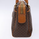 CELINE Macadam Canvas Hand Bag PVC Leather Brown Gold Auth 141403-4