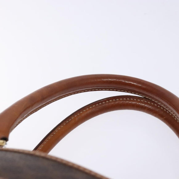 CELINE Macadam Canvas Hand Bag PVC Leather Brown Gold Auth 141403