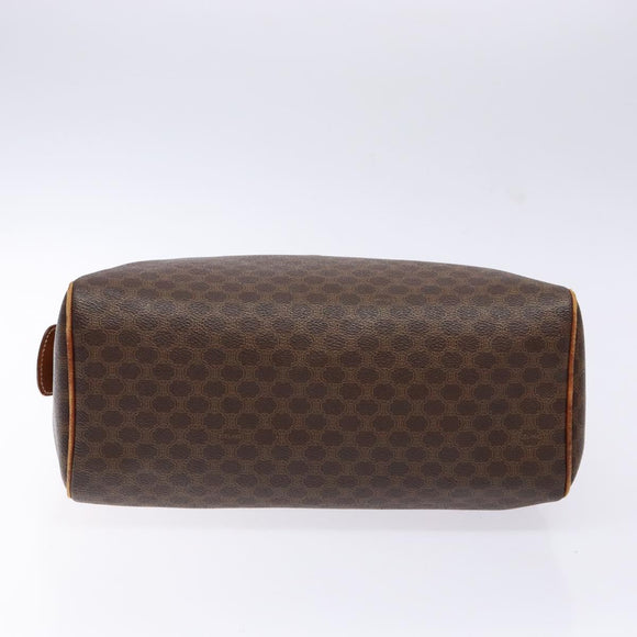 CELINE Macadam Canvas Hand Bag PVC Leather Brown Gold Auth 141403