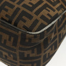 FENDI Zucca Canvas Shoulder Bag Black Brown gold Auth 141407-17