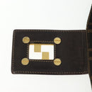 FENDI Zucca Canvas Shoulder Bag Black Brown gold Auth 141407-10