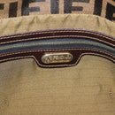 FENDI Zucca Canvas Shoulder Bag Black Brown gold Auth 141407-20