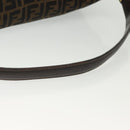 FENDI Zucca Canvas Shoulder Bag Black Brown gold Auth 141407-7