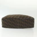 FENDI Zucca Canvas Shoulder Bag Black Brown gold Auth 141407-5
