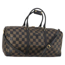 FENDI Pecan Canvas Boston Bag PVC 2way Black Brown Auth 141408-1