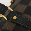 FENDI Pecan Canvas Boston Bag PVC 2way Black Brown Auth 141408-18