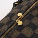 FENDI Pecan Canvas Boston Bag PVC 2way Black Brown Auth 141408-20