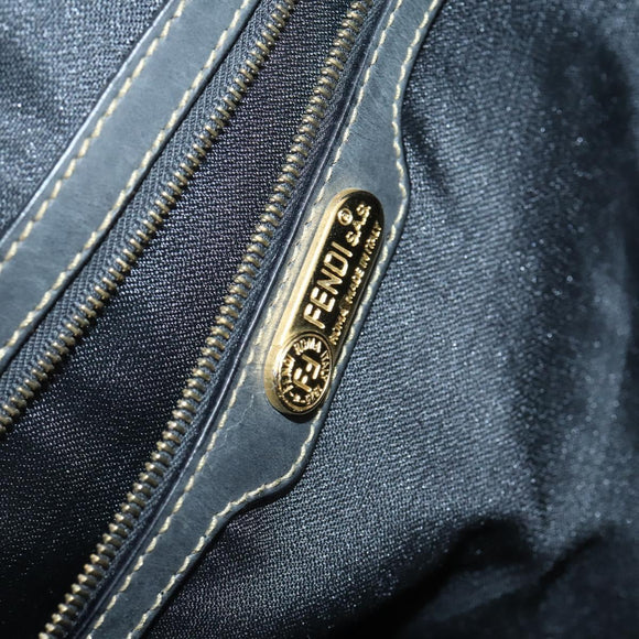 FENDI Pecan Canvas Boston Bag PVC 2way Black Brown Auth 141408