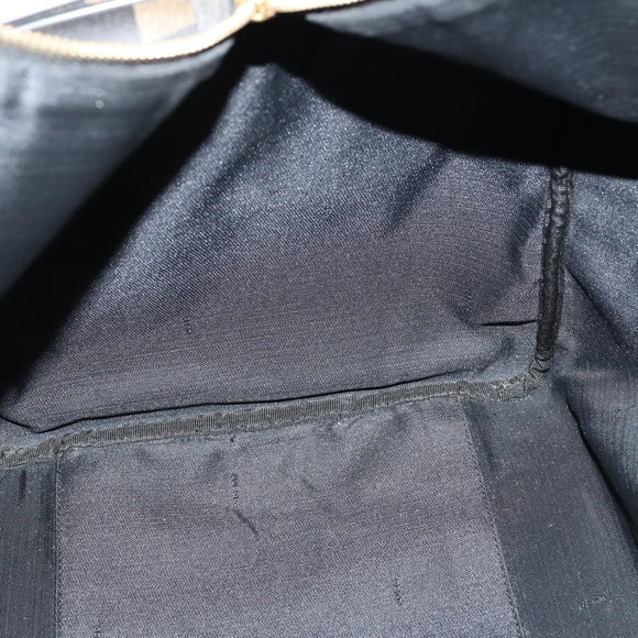 FENDI Pecan Canvas Boston Bag PVC 2way Black Brown Auth 141408