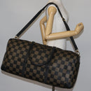 FENDI Pecan Canvas Boston Bag PVC 2way Black Brown Auth 141408-25