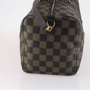 FENDI Pecan Canvas Boston Bag PVC 2way Black Brown Auth 141408-4