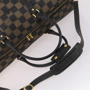 FENDI Pecan Canvas Boston Bag PVC 2way Black Brown Auth 141408-7