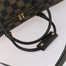 FENDI Pecan Canvas Boston Bag PVC 2way Black Brown Auth 141408-9
