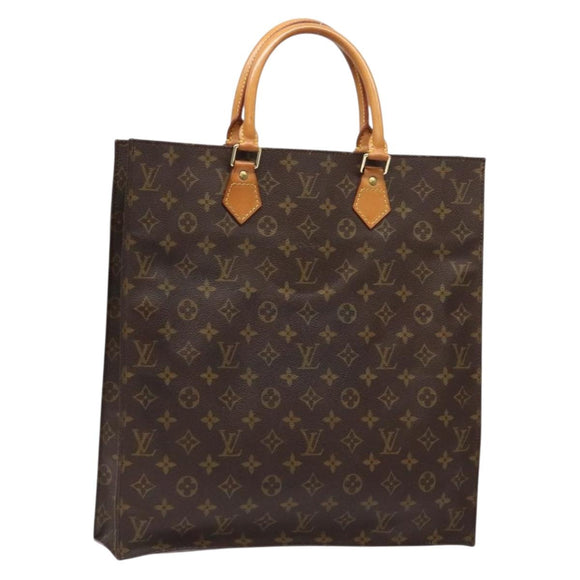 LOUIS VUITTON Monogram Sac Plat Hand Bag M51140 LV Auth 141412