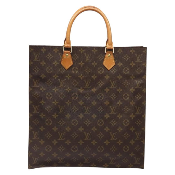 LOUIS VUITTON Monogram Sac Plat Hand Bag M51140 LV Auth 141412